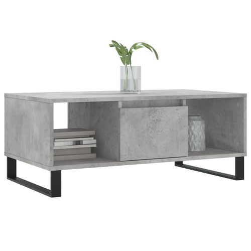 Table basse Gris béton 90x50x36,5 cm Bois d'ingénierie - Photo n°3; ?>