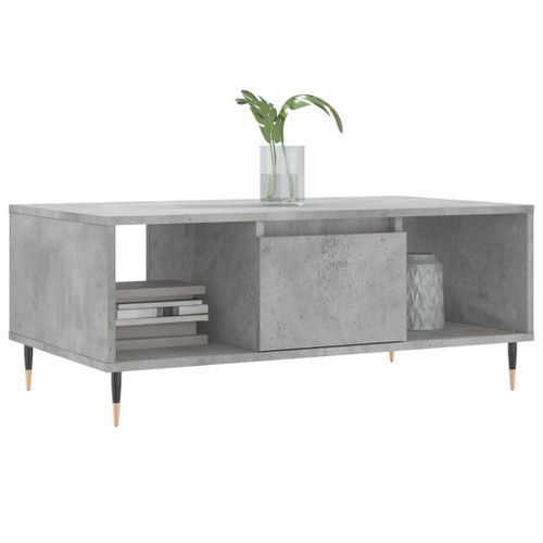 Table basse Gris béton 90x50x36,5 cm Bois d'ingénierie - Photo n°3; ?>