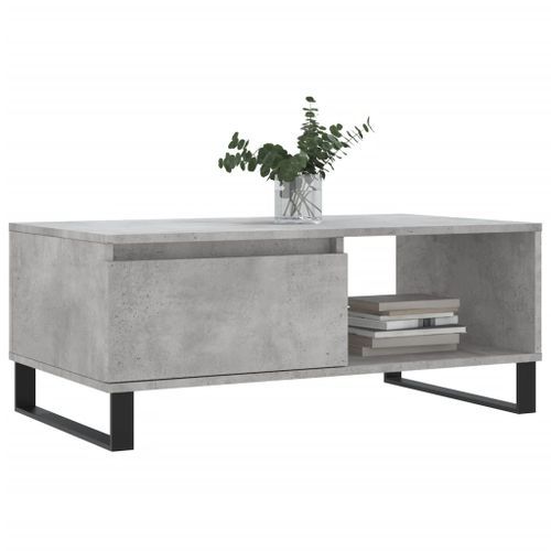 Table basse Gris béton 90x50x36,5 cm Bois d'ingénierie - Photo n°3; ?>