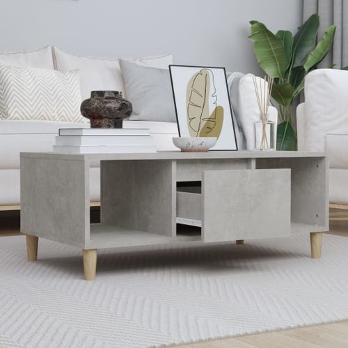 Table basse Gris béton 90x50x36,5 cm Bois d'ingénierie - Photo n°2; ?>