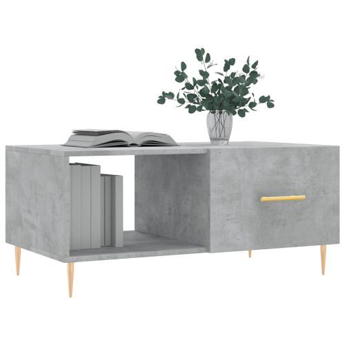 Table basse gris béton 90x50x40 cm bois d'ingénierie - Photo n°3; ?>