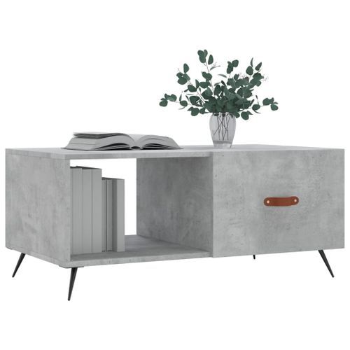 Table basse gris béton 90x50x40 cm bois d'ingénierie - Photo n°3; ?>