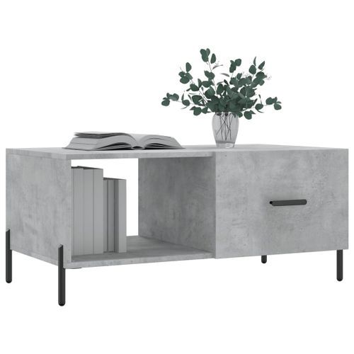 Table basse gris béton 90x50x40 cm bois d'ingénierie - Photo n°3; ?>