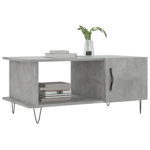 Table basse gris béton 90x50x40 cm bois d'ingénierie - Photo n°3; ?>