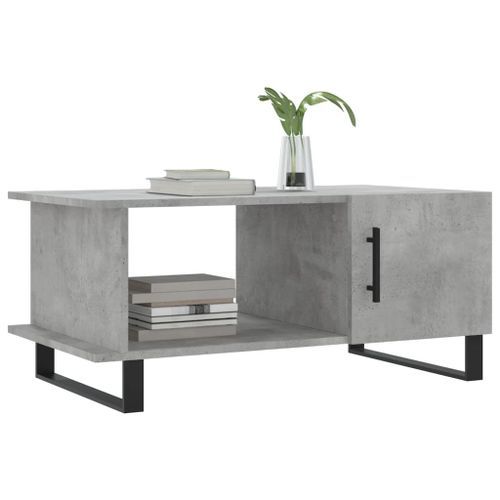 Table basse gris béton 90x50x40 cm bois d'ingénierie - Photo n°3; ?>