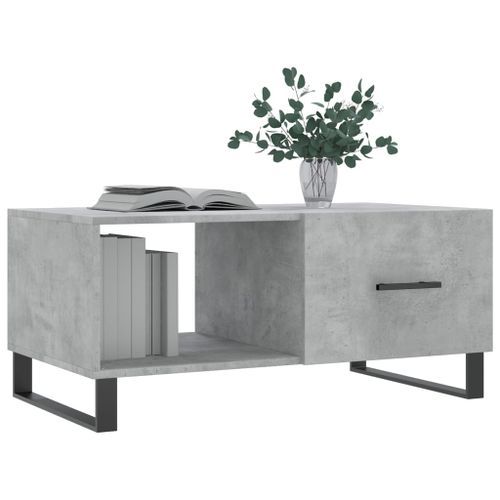 Table basse gris béton 90x50x40 cm bois d'ingénierie - Photo n°3; ?>