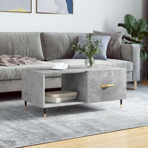 Table basse gris béton 90x50x40 cm bois d'ingénierie - Photo n°2; ?>