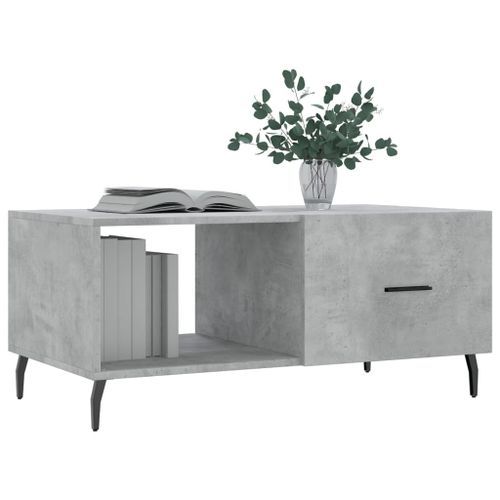 Table basse gris béton 90x50x40 cm bois d'ingénierie - Photo n°3; ?>