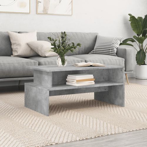 Table basse gris béton 90x55x42,5 cm bois d'ingénierie - Photo n°2; ?>