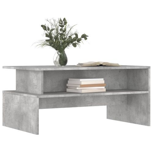 Table basse gris béton 90x55x42,5 cm bois d'ingénierie - Photo n°3; ?>