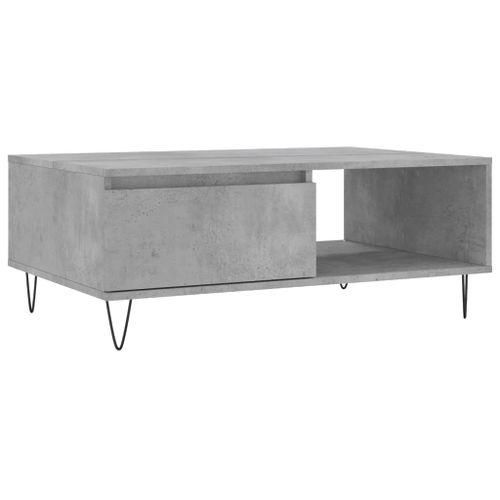 Table basse gris béton 90x60x35 cm bois d'ingénierie - Photo n°2; ?>