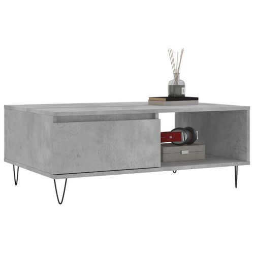 Table basse gris béton 90x60x35 cm bois d'ingénierie - Photo n°3; ?>