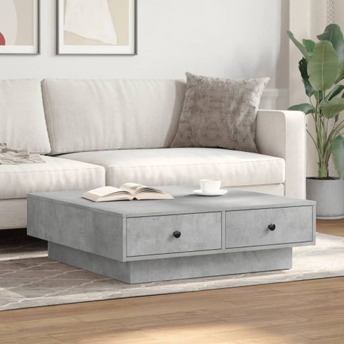 Table basse Gris béton 90x90x28 cm - Photo n°3; ?>