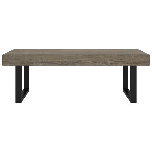 Table basse Gris et noir 120x60x40 cm MDF et fer - Photo n°3; ?>