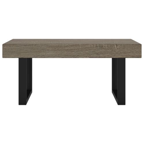 Table basse Gris et noir 90x45x40 cm MDF et fer - Photo n°3; ?>