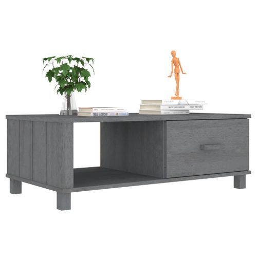 Table basse Gris foncé 100x55x35 cm Bois massif de pin - Photo n°2; ?>