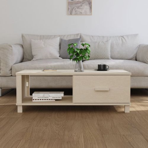 Table basse HAMAR Marron miel 100x55x35 cm Bois massif de pin - Photo n°3; ?>