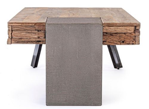 Table basse industrielle bois de manguier recyclé et acier noir Kramer 118 cm - Photo n°3; ?>