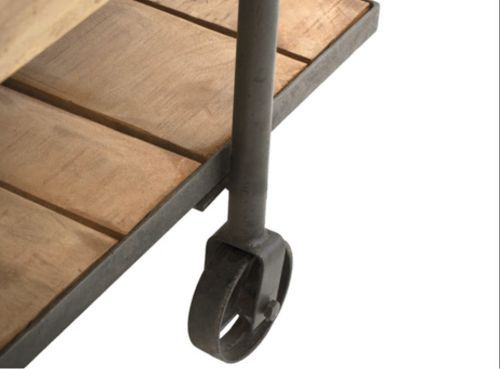 Table basse industrielle en bois sur roulettes Vitado - Photo n°3; ?>