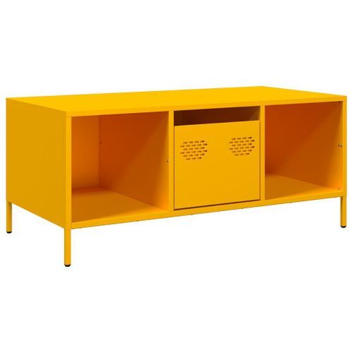 Table basse jaune moutarde 101,5x50x43,5cm acier laminé à froid - Photo n°2; ?>