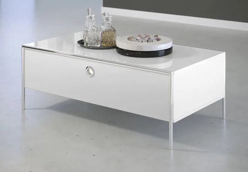 Table basse laqué blanc 1 volet Kaela L 110 cm - Photo n°3; ?>