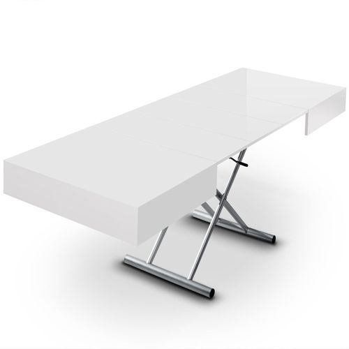 Table basse laquée blanche relevable Casy - Photo n°2; ?>