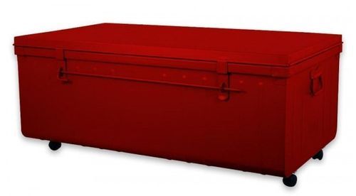 Table basse malle en métal rouge Terra L 100 x H 40 x P 55 cm - Photo n°2; ?>