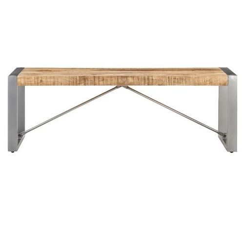 Table basse manguier massif clair et pieds métal gris Tesun 120 cm - Photo n°2; ?>