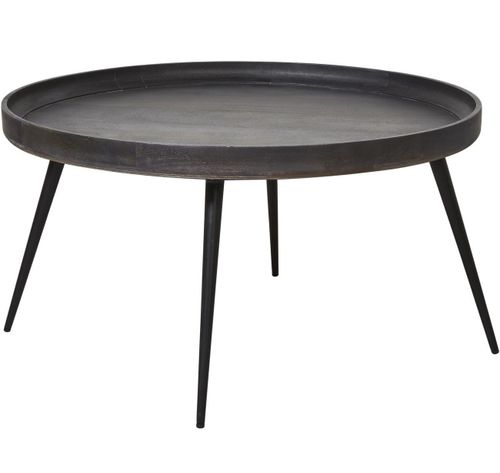Table basse manguier massif et pieds métal noir Limba D 85 cm - Photo n°2; ?>