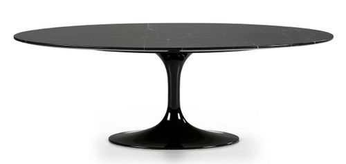 Table basse marbre et pied fibre de verre noir 120 cm - Photo n°2; ?>