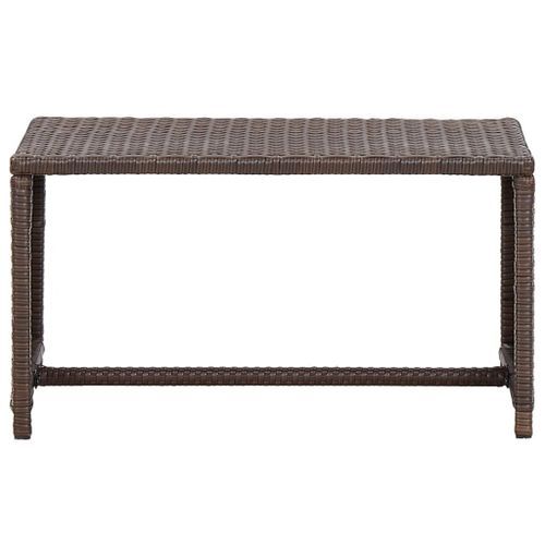 Table basse Marron 70x40x38 cm Résine tressée - Photo n°2; ?>