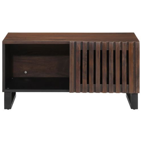 Table basse marron 80x51x40 cm bois de massif manguier - Photo n°2; ?>