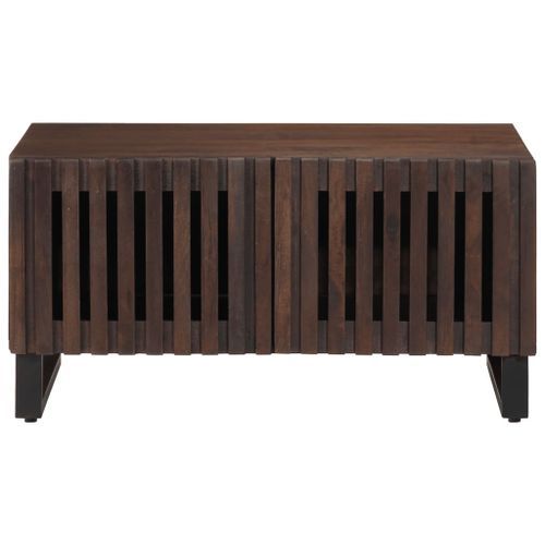 Table basse marron 80x51x40 cm bois de massif manguier - Photo n°2; ?>