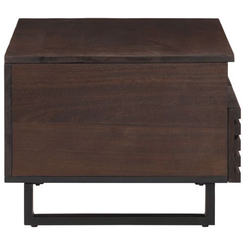 Table basse marron 80x55x40 cm bois de massif manguier - Photo n°3; ?>