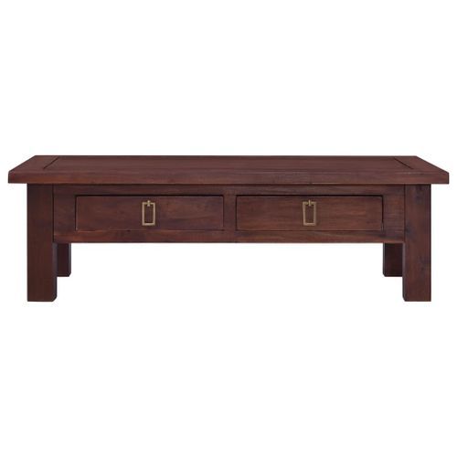 Table basse Marron classique 100x50x30 cm Bois d'acajou massif - Photo n°3; ?>