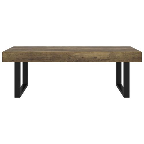 Table basse Marron foncé et noir 120x60x40 cm MDF et fer - Photo n°3; ?>