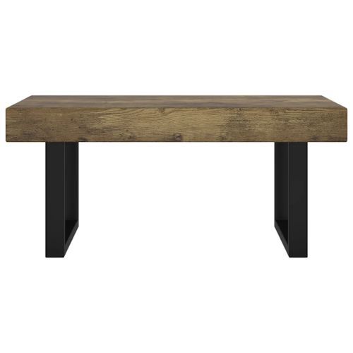 Table basse Marron foncé et noir 90x45x40 cm MDF et fer - Photo n°3; ?>