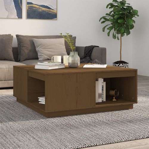 Table basse Marron miel 100x101x40,5 cm Bois massif de pin - Photo n°2; ?>