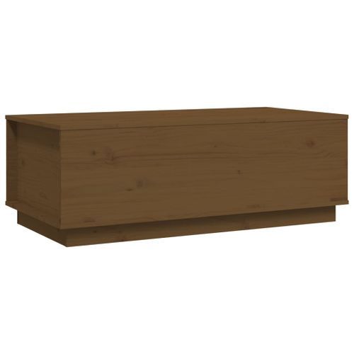 Table basse Marron miel 100x50x35 cm Bois massif de pin - Photo n°2; ?>