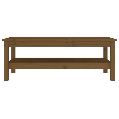 Table basse Marron miel 110x50x40 cm Bois massif de pin - Photo n°3; ?>