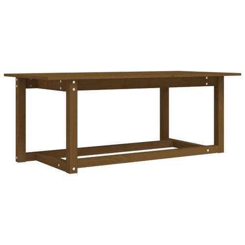 Table basse Marron miel 110x55x45 cm Bois massif de pin - Photo n°2; ?>