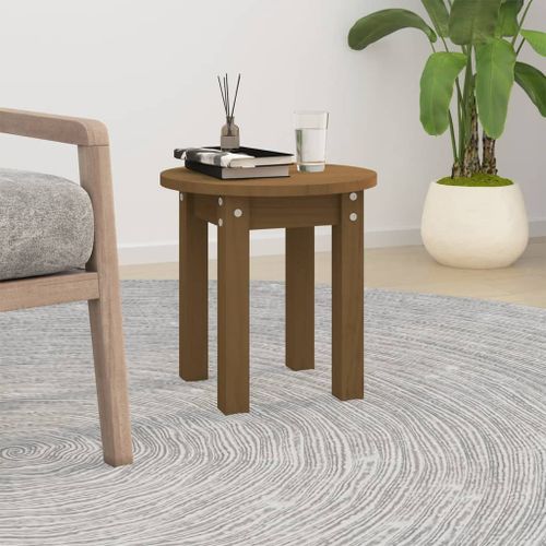 Table basse Marron miel Ø 35x35 cm Bois massif de pin - Photo n°2; ?>