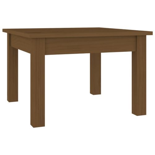 Table basse Marron miel 45x45x30 cm Bois massif de pin - Photo n°2; ?>