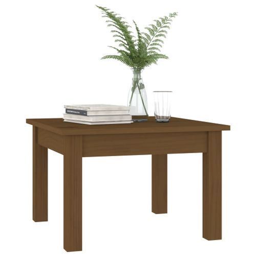 Table basse Marron miel 45x45x30 cm Bois massif de pin - Photo n°3; ?>