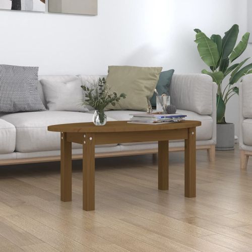 Table basse Marron miel 80x40x35 cm Bois massif de pin - Photo n°2; ?>