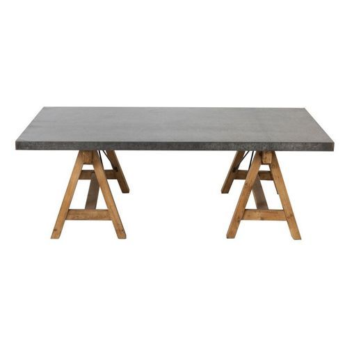 Table basse métal gris et pieds bois massif foncé Bothar - Photo n°2; ?>