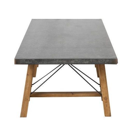 Table basse métal gris et pieds bois massif foncé Bothar - Photo n°3; ?>