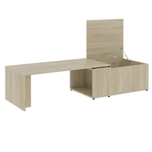 Table basse modulable bois chêne sonoma clair Etif - Photo n°3; ?>