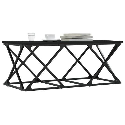 Table basse noir 100x49x40 cm bois d'ingénierie - Photo n°3; ?>