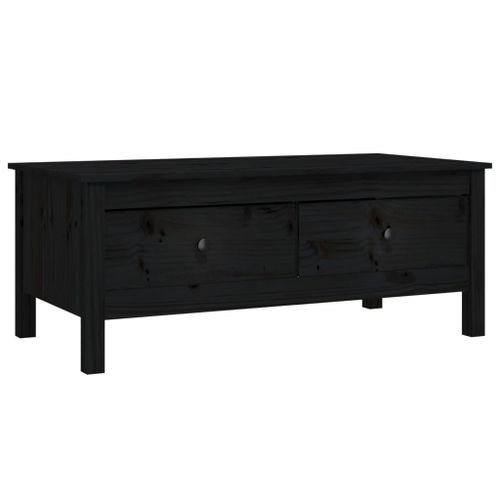 Table basse Noir 100x50x40 cm Bois massif de pin - Photo n°2; ?>